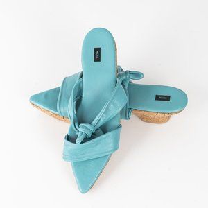 Mere France leather tie wedges - 10